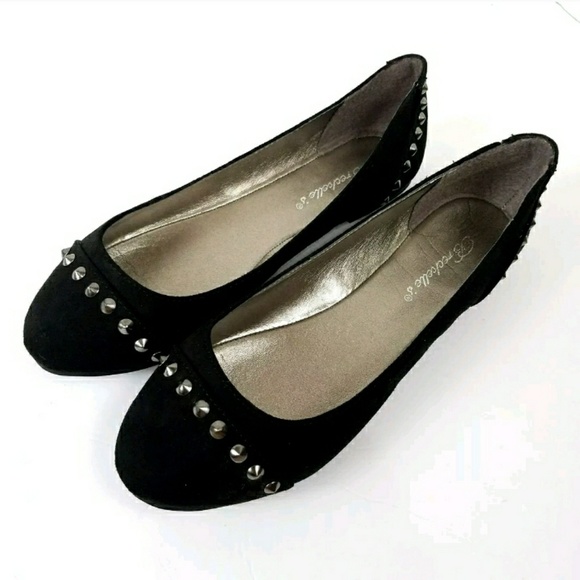 Studded Ballet Flats Black Punk Goth Alt Style - Picture 6 of 8